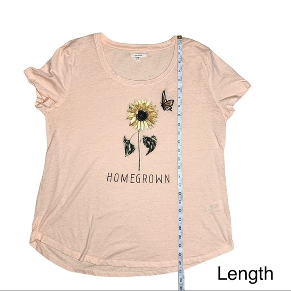 Maurices Soft Pink Orange Peach Coral Homegrown Graphic T-Shirt Size Large - Picture 14 of 16